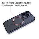OOK Magnetic Clear Phone Case Made for iPhone 15 Pro Max, Blue Titanium