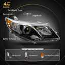 AS for 2012 2013 2014 Toyota Camry L/Se/Le/Xle/Hybrid Headlights Assembly Replacement Black Housing Amber Reflector Clear Lens Driver and Passenger Side