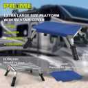 PR1ME Safety RV Steps, 19" x 14.5" Extra Large RV Step Stool with Glow, Camper Step Stool, Non-Slip Folding Step Stool and Ladder for RV, with 100% Polyester Step Rug RV Stair Cover, Up to 600lbs