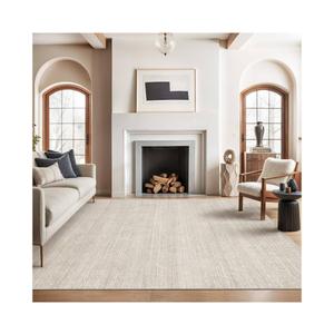 Valenrug Washable Rugs 8x10 - Stain Resistant 8x10 Area Rugs for Living Room, Non Slip Backing Printed Large Area Rugs for Bedroom, Folable Machine Washable Area Rug (8'x10', Beige)