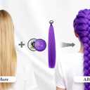 Purple Braiding Hair Pre Stretched 26 Inch and Washable Purple Hair Wax 2.12 0z, Synthetic Hair Extensions for Braids, DIY styling Kit for Party, Cosplay, Halloween, Christmas