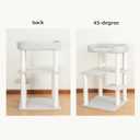 PETTIFUL 37.5" Cat Tree Tower for Large & Senior Cats, Low-Step Design, Light Grey 37.4''