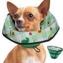 Soft Dog Cone Collar After Surgery: Foldable Long Comfortable Comfy Fabric Recovery Shame Elizabethan Stop Licking Small Medium Large Dogs (Green, S) (S(Neck:8.66"-10.83"))