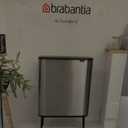 Brabantia Bo Trash Can - 1 x 9.5 Gal Inner Bucket (Matt Steel FPP) Waste/Recycling Garbage Can, Removable Compartment + Free Bags