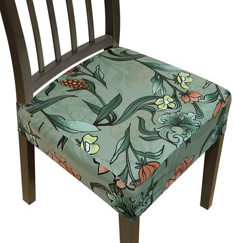 Stretch Seat Covers for Dining Room Chairs Set of 4,Dining Chair Covers, Kitchen Chair Covers,Removable Washble Dining Room Chair Seat Cover,Chair Slipcovers Protector (Pattern 10,With Zipper)