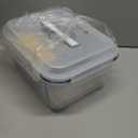 Large Glass Storage Containers with Lids, Extra Large Glass Food Containers for Rotisserie Chicken/Turkey and Potluck, Giant Watermelon Container, XL Big Bowl Freezer Storage Container Airtight 200oz (Light blue handle)