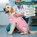 Kuoser Dog Surgery Recovery Suit, Soft Breathable Dog Recovery Suit for Female Spay Male Nueuter, Anti Licking Puppy Onesie Pet Surgical Suit for Dogs Abdominal Wounds Skin Disease, Pink Strips L