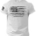 Rogue Style Distressed American Flag Men T Shirt – USA, Medium 