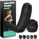 Frelaxy Ankle Wrist Weights for Women Men Kids, Comfy& Adjustable Leg Arm Weights Set for Walking, Gym, Yoga, Pilates, Dance, Cardio & Strength Training 1lb 2lbs 3lbs 1 Pair (Black/Pink)