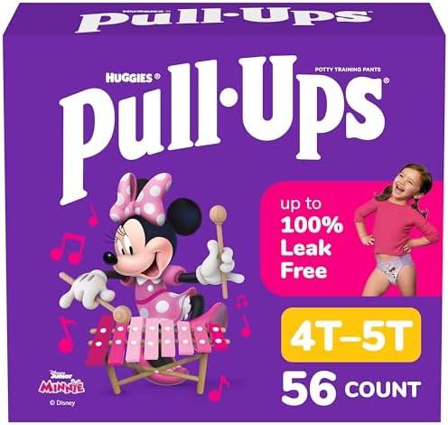Pull-Ups Girls' Potty Training Pants, Size 4T-5T Training Underwear (38-50 lbs), 56 Count
