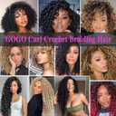 Pre Looped Gogo Curl Crochet Hair for Black Women 24 Inch 8 Packs, Curly Crochet Hair, Deep Wave Braiding Hair, Water Wave Synthetic Crochet Braids Hair Extensions (1B/350)