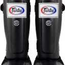 Fairtex SP3 Muay Thai Shin Guards for Men, Women, Kids | MMA Training, Kickboxing | Premium, Lightweight & Durable |Avoid shin splints During Training, Sparring (Large, Black)