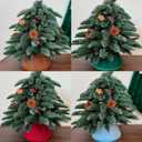 2 x 7.5 Inch Knitted Christmas Tree Collar, Rustic Mini Tree Skirt Base Cover for Small Tabletop Trees, Holiday Home Decor,Light Blue