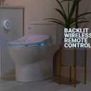 BidetKing Crown Elongated Bidet Toilet Seat, Endless Warm Water, Strong Spray, Backlit Remote, Multi-color LED, Ultra Slim, Stainless Steel Nozzle, Sittable Lid