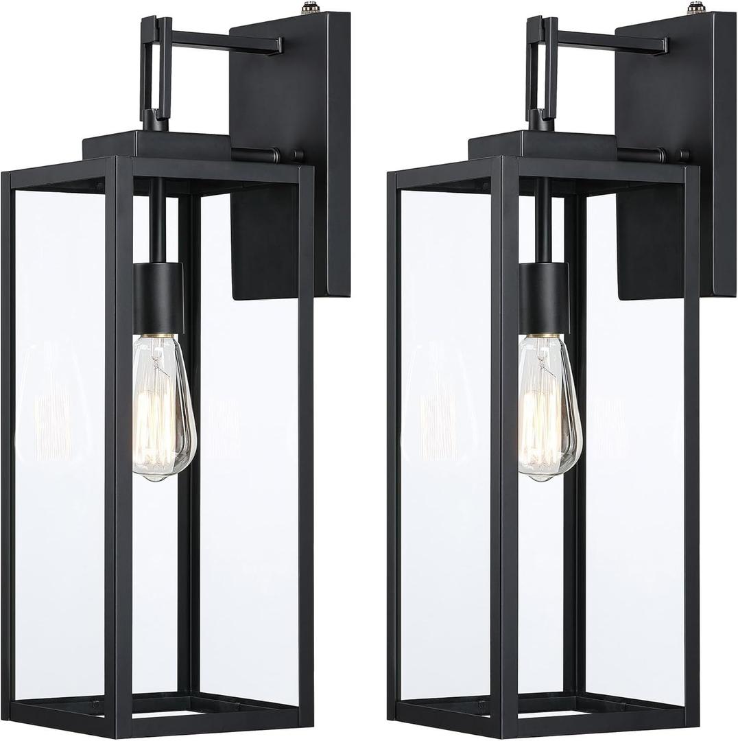 2 Pack 22 Inch Dusk to Dawn Wall Light, 22” Dusk to Dawn Outdoor Light Fixture Large Size Outdoor Wall Lantern Sconce Outdoor Porch Light with Photocell Sensor