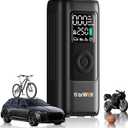 WARWOLF 160PSI Tire Inflator Portable Air Compressor - Bike Air Pump for Car Tires: SUV, Light Truck, Motorcycle, Bike, with Auto Shut-Off, Digital Gauge, 12V Car Adapter, LED Light