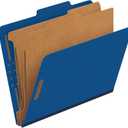 Pendaflex Classification Folders, 2 Dividers, 2" Fasteners, Letter, Dark Blue, 10/Box (24132P)