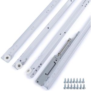 5 Pair Soft Close Drawer Slides Bottom Mount 20 inch Cabinet Drawer Slides Undermount Self Slow Close Drawer Tracks and Rails Replacement Kit, with Silent Nylon Wheels 50LB Capacity (20 Inch)
