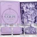 Vintage Art Deco Iridescent Coupe Glasses | Set of 4 | 7 oz Rainbow Colored Cocktail Glassware for Drinking Champagne, Martini, Cosmopolitan | Crystal Speakeasy Style Saucers