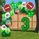 2 x Football Balloons Arch Kit for Party Decorations,32-Inch 3st Birthday Number Balloons set with Latex Balloons, Star & Football Foil Balloons for Football Birthday Party,Baby Shower, Game Day Decor