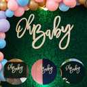 Wood Oh Baby Sign Banner - Baby Shower Birthday Decorations Wooden Sign Party Banner Backdrop, Baby Gender Reveal Background (Wood Oh Baby Sign Banner)