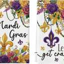 Artoid Mode Florals Iris Get Cary Mardi Gras Kitchen Towels Dish Towels, 18x26 Inch Farmhouse Decoration Cleaning Set of 2
