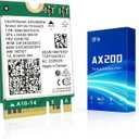 QFly WiFi 6 Card AX200NGW Wireless Network Card 2.4GHz 5GHz MU-MIMO Wi-Fi 6 (802.11ax) Module Adapter with Bluetooth 5.2 for PC Laptop Support Windows 10/11 64bit Gigabit M.2/NGFF