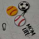 Sports Ball Momlife Charms Hook Holder for Bogg Bag Accessories Tote Beach Bag Decoration Charms Hook Set Baseball Softball Soccer Charm Bits Rubber Bags Accessories Gift for Sports Mom