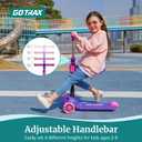 Gotrax KS3 Pro Folding Kick Scooter for Kids, One Key Removable Seat & 3 Extra Wide PU Light-Up Wheels and Anti-Slip Deck, Adjustable Height Handlebar and Lean-to-Steer Scooter for Children Aged 2-8