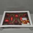Alupssuc 10Pcs Multiple Styles Glass Christmas Ball Ornaments for Tree Decorations, Red