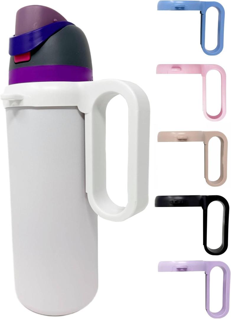 Bottle Handle for Owala FreeSip 24oz 32oz 40oz  Strong Plastic Water Bottle Holder, Durable Easy Carry Accessory for Running, Jogging, Gym, Hiking, and Drinking While Driving & More (White)