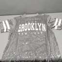 Jigfar Women's Sparkly Sequin Short Sleeve T-Shirt Dress Casual Loose Cute Tunic Blouse, L, Gray