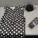 JenPen 5 Pcs Halloween Vintage Polka Dot Dress for Women 1950s Derby Tea Party Attire Retro Pencil Bodycon Size M