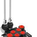 Hydraulic Flow Control Valve 2 Spool 11 GPM G Ports Adjustable Relief Lever Handle Double Acting Parallel Center Tractor Loader W/Joystick Small Tractors/Tanks Loaders Log Splitters 3600 PSI