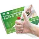 500 Count Disposable Food Service Gloves Plastic Gloves For Food Handling, Clear Poly Plastic Glove For Kitchen Serving,  Lightweight Disposable Kitchen Glove, One Size Fits Most