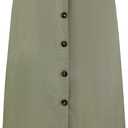 Women's Linen Skirts Slit Button Front Midi Pencil Skirt (Green)