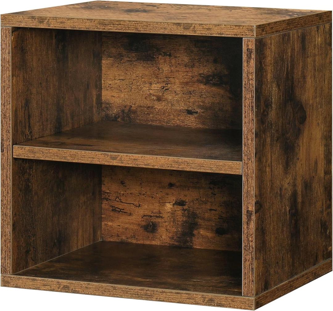 FUSUNBAO Magic DIY Storage Organizer - Stackable Cubes for Home Books, Clothes, Toys - Modular Cubby Storage System - Bookcase Closet (Antique Brown, 1 Layer Cube) (Antique Brown)