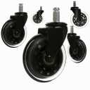 5PK Office Chair 3" Castors Wheels Replacement Rubber PU Chair casters