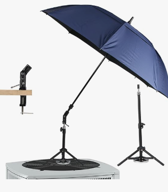 HVAC Umbrella With Magnetic Base Kit And Heavy Duty Steel Clamp,Work Umbrella Can Placed Anywhere Even Non-magnetic Surfaces, HVAC Tool for Outside Work(5 FT Width, Blue)