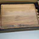 YSTKC Acacia Wood Cutting Board Set of 3 for Kitchen, Thick Chopping Board, Large Wooden Cutting Board Set with Deep Juice Groove Butcher Block, Wooden Trays for Meat, Fruit and Cheese