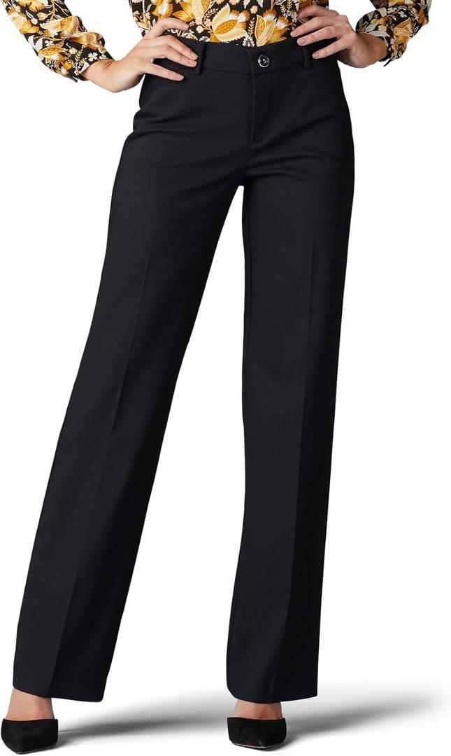 Lee Women's Ultra Lux Comfort with Flex Motion Trouser Pant (Black)