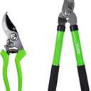 2 Pack Garden Pruning Shears  Heavy Duty Pruning Shears & Loppers for Tree Trimming, Gardening Tools Set