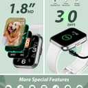 Smart Watch for Women Android & iPhone, Alexa Built in, 1.8" Touch Screen Fitness Tracker with Answer/Make Calls, IP68 Waterproof Heart Rate/Sleep/SpO2 Monitor, Pedometer, 100 Sport Modes, White