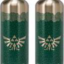 Paladone Tears of The Kingdom Official Licensed Zelda Metal Water Bottle, Gamer Fan Decor and Gift, Gaming Desk Accessory for All Ages, Collectors Drinkware, 2 Packs