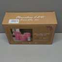 Glass Flameless Candles Halloween Gothic Decor Battery Operated Electric Flickering Candles with Remote Control Pink Funny Skeleton Spooky for Home Party Haunted House Bedroom, Set of 3