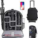 CADeN Camera Backpack Bag Professional for DSLR/SLR Mirrorless Camera Waterproof, Camera Case Compatible for Sony Canon Nikon Camera and Lens Tripod Accessories, Large, 5.0 Black 
