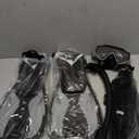 KUYOU Mask Fins Snorkeling Gear for Adults - Wide View Anti-Fog Mask, Full Dry Top Snorkel Gear Set (Small/Medium With Fins, Metallic Black)