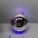 Alpine Corporation 13" H Indoor Hanging Christmas Ball Ornament with Multi-Colored LED Lights, Silver