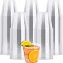 JOLLY CHEF 100 Pack Clear Plastic Cups, 9 oz Crystal PET Party Cups, Classic Clear Disposable Wine Cup for Wedding, Thanksgiving, Birthday, Halloween, Christmas Party