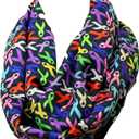 Di Capanni Cancer ribbon infinity scarf women Oncologists survivors doctors nurse chemotherapy chemo (Black)
